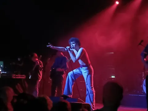 Shame frontman Charlie Steen on stage at SWX Bristol