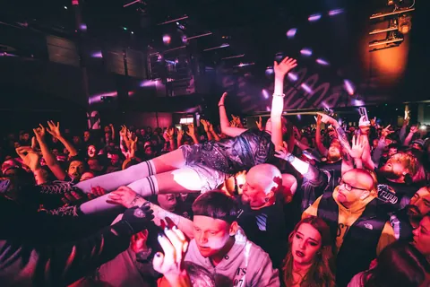 It was a gig made for crowd-surfing - with security having their hands full