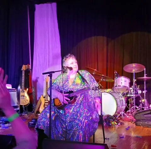 Carol was bedecked in silver sequins ‘like a disco suit of armour’